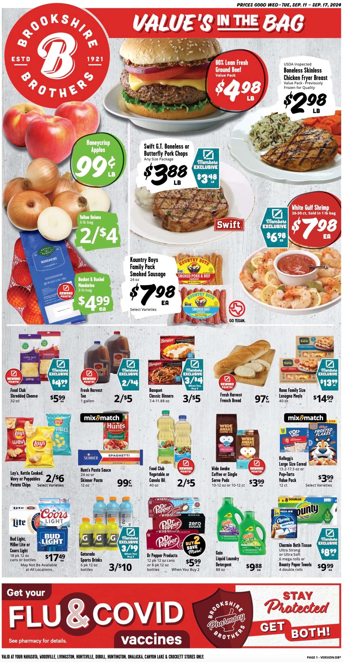 Brookshire Brothers Weekly Ad September 11 - 17, 2024 - Page 1