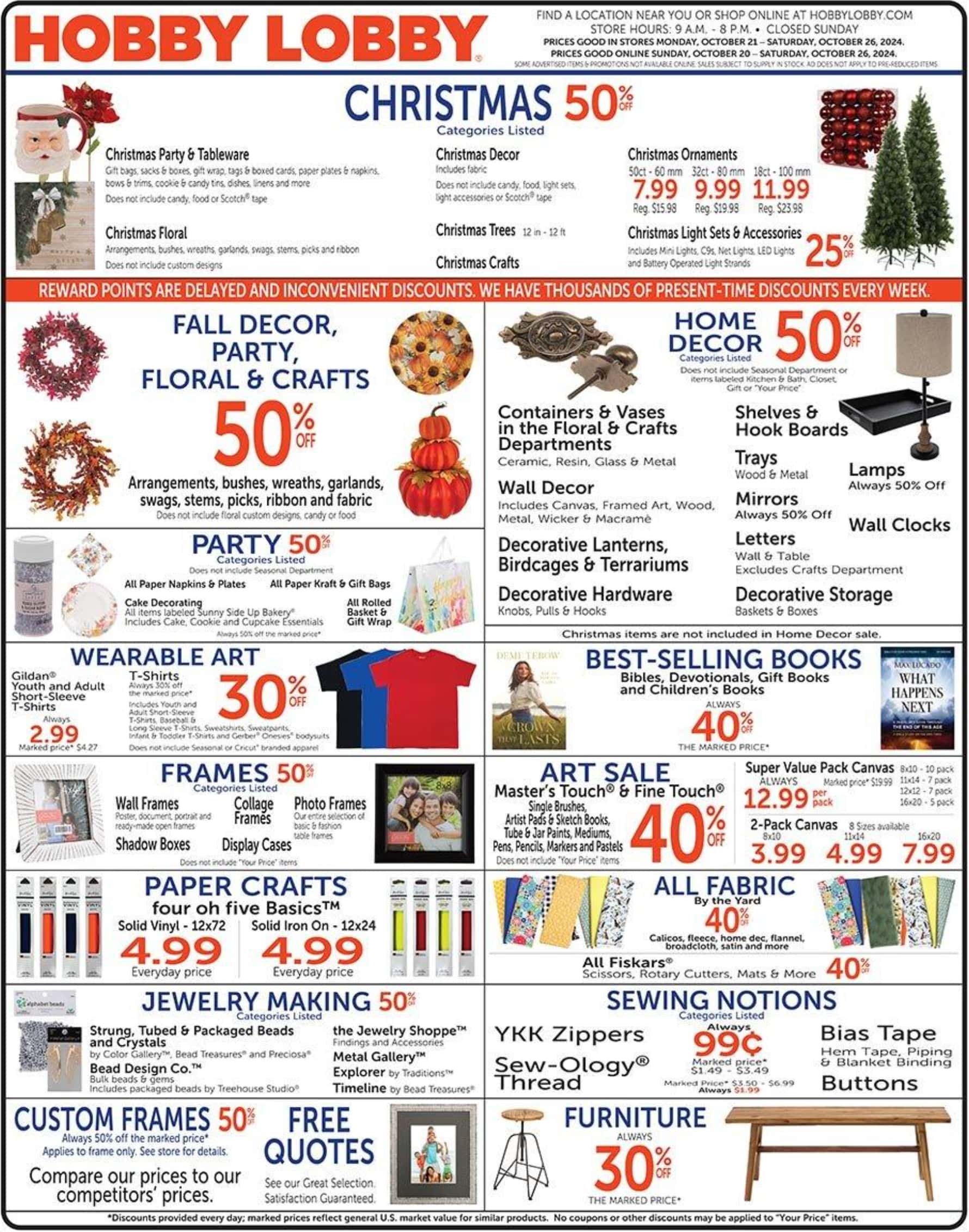 Hobby Lobby Weekly Ad 10 20 24