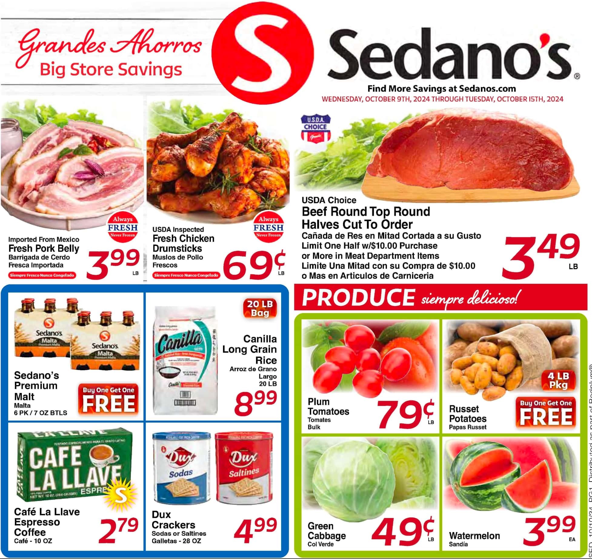 Sedano's Weekly Ad 10 9 24 - Page 1