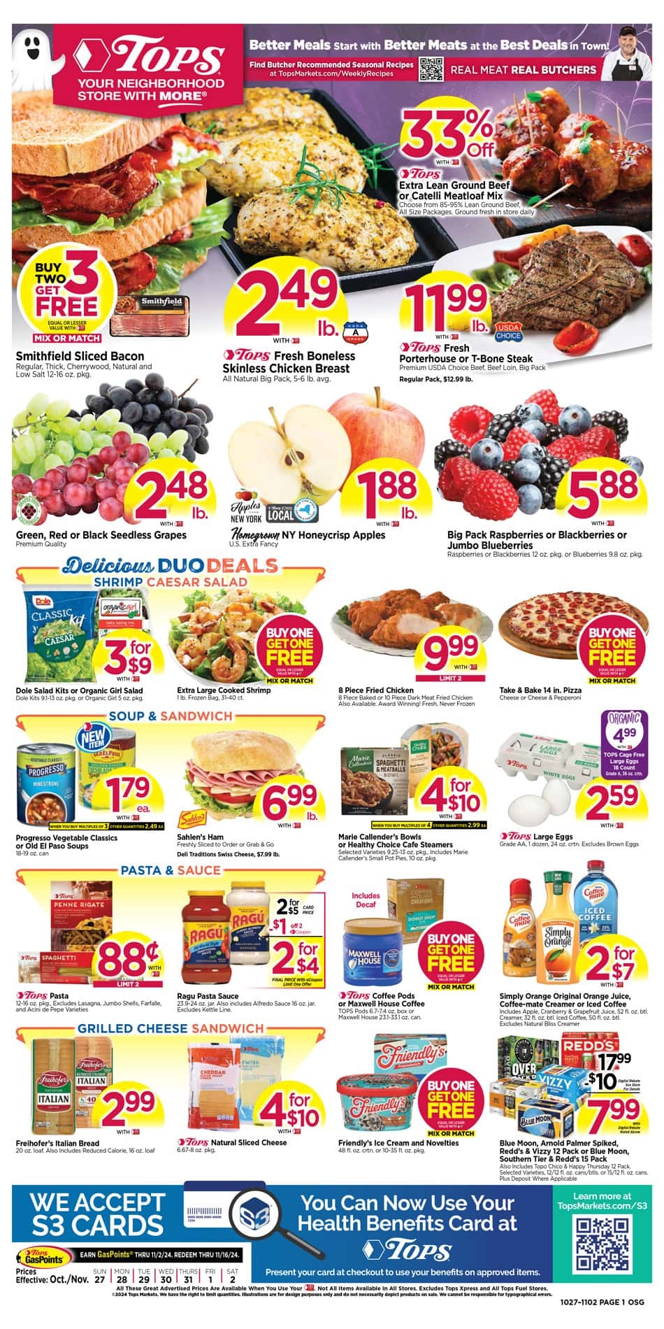 Tops Weekly Ad 10 27 24 - Page 1