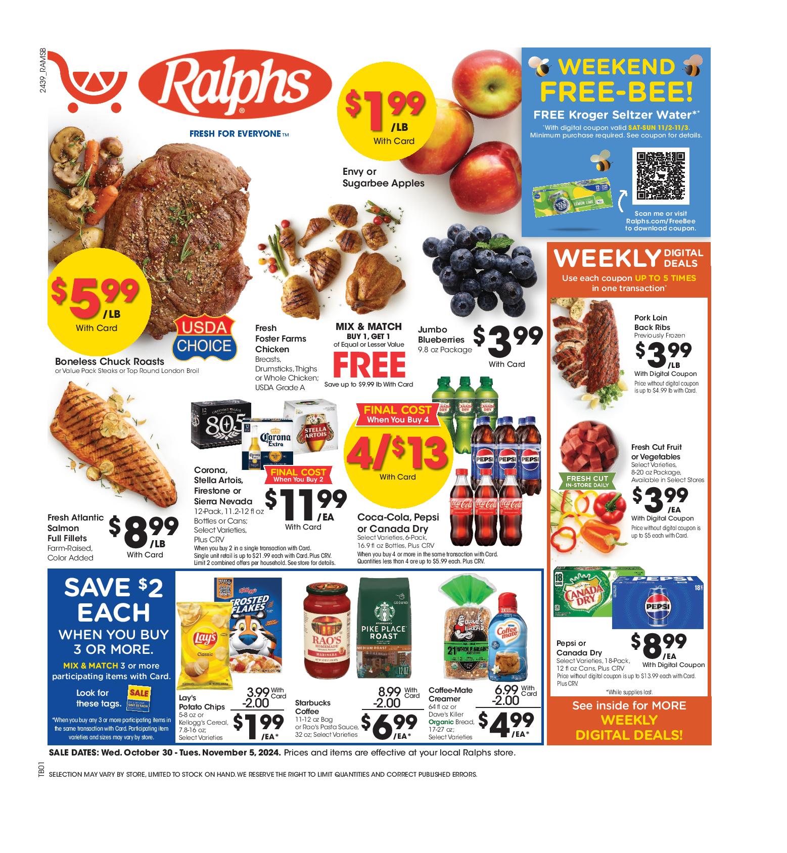 Ralphs Weekly Ad 10 30 24 - Page 1